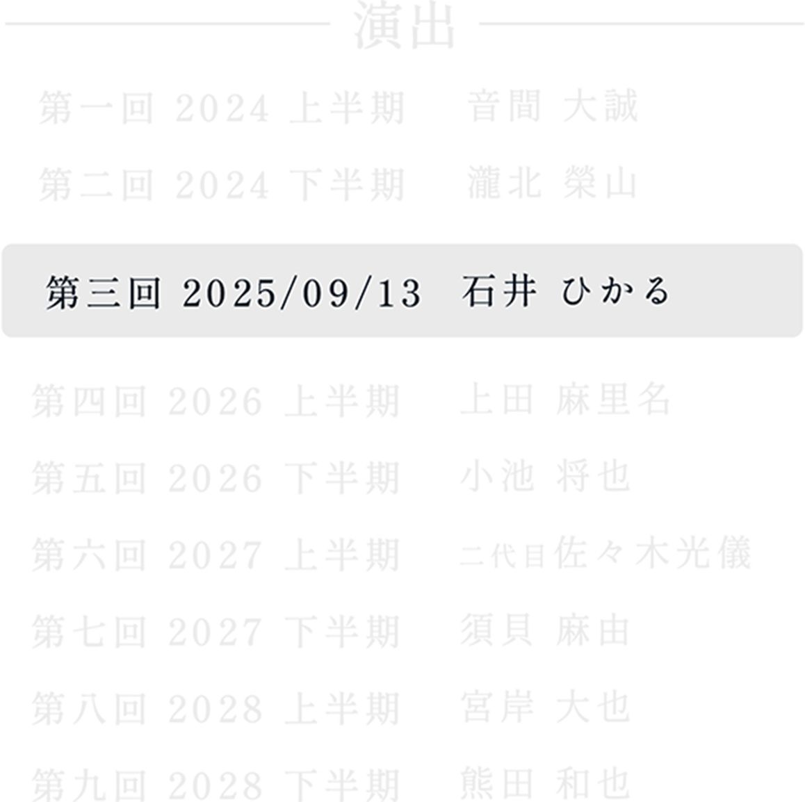 演出スケジュール